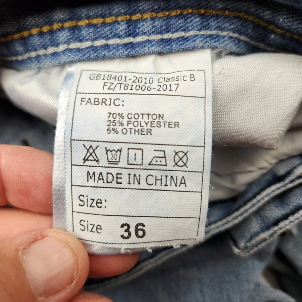 Diesel Industry Mens Distressed Light Wash Straight Leg Jeans Size 36 Button Fly